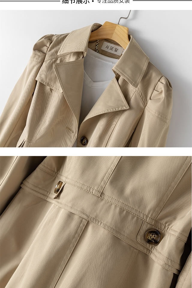 Trench coat women's new spring and autumn coat Korean style slim long