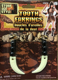 Prehistoric Caveman Cavewoman Costume Sabre Tooth Earrings
