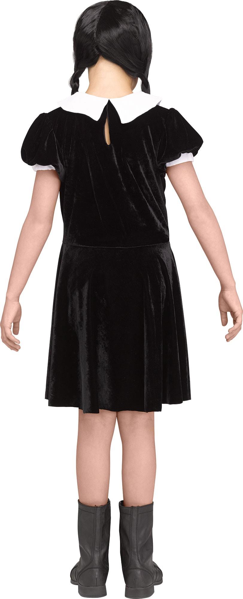 Gothic Girl Black Dress Wednesday Adams Child Costume X-Large 14-16