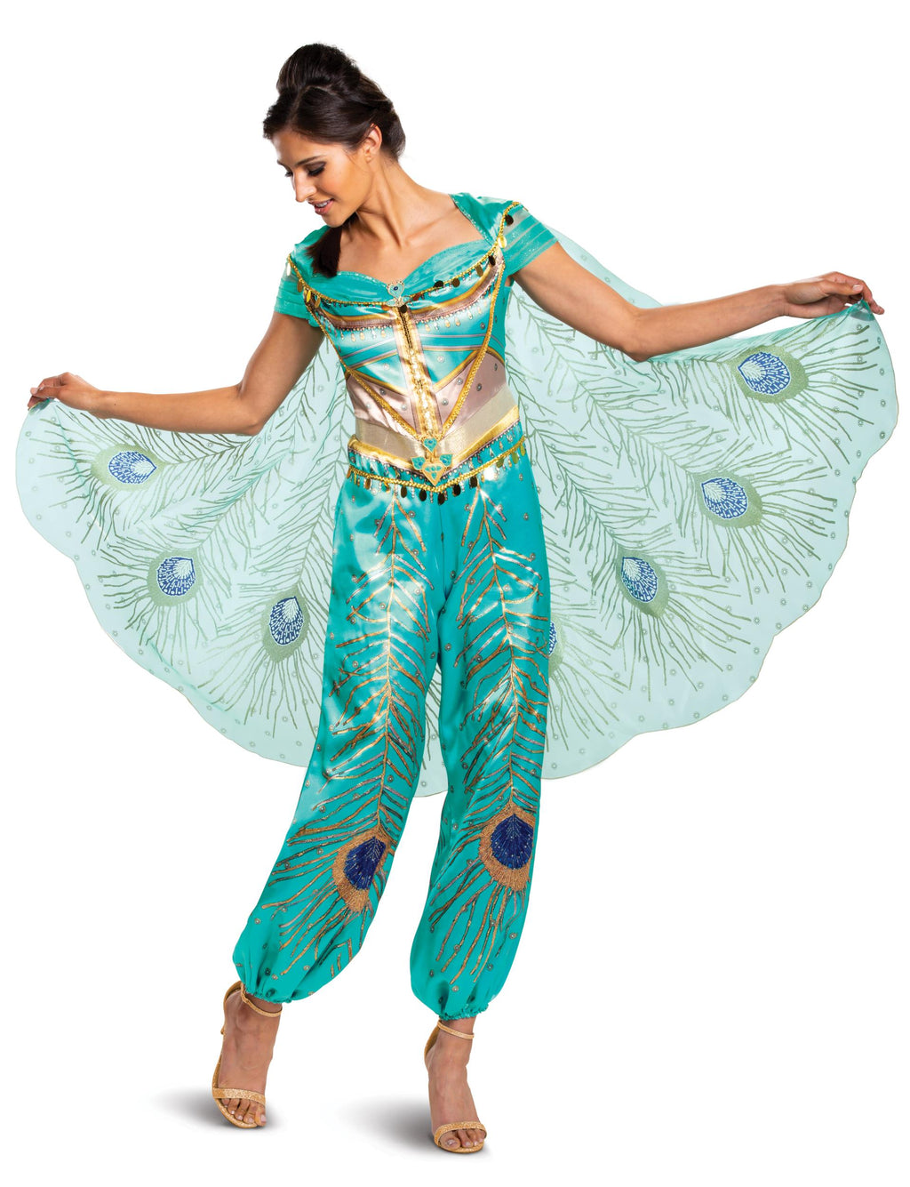 Disney Princess Women's Jasmine Teal Deluxe Adult Costume