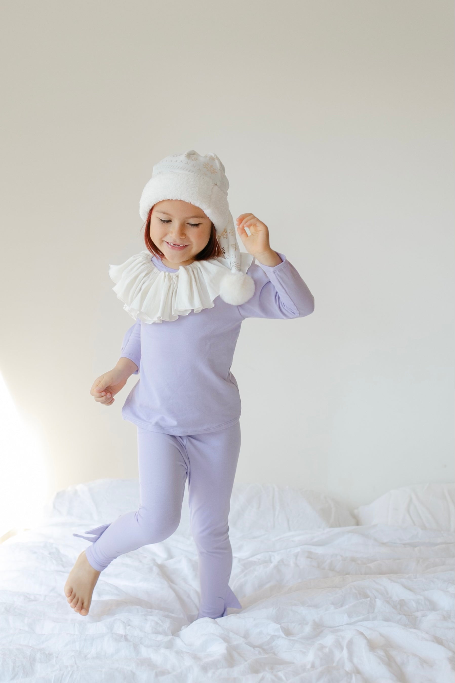 Pastel Purple Elf Pajama Costume for Kids – Holiday Christmas Sleepwear Outfit