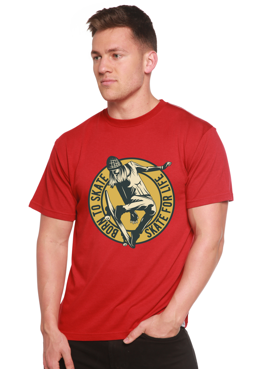Skate For Life Men's Bamboo Viscose/Organic Cotton Short Sleeve Graphic T-Shirt