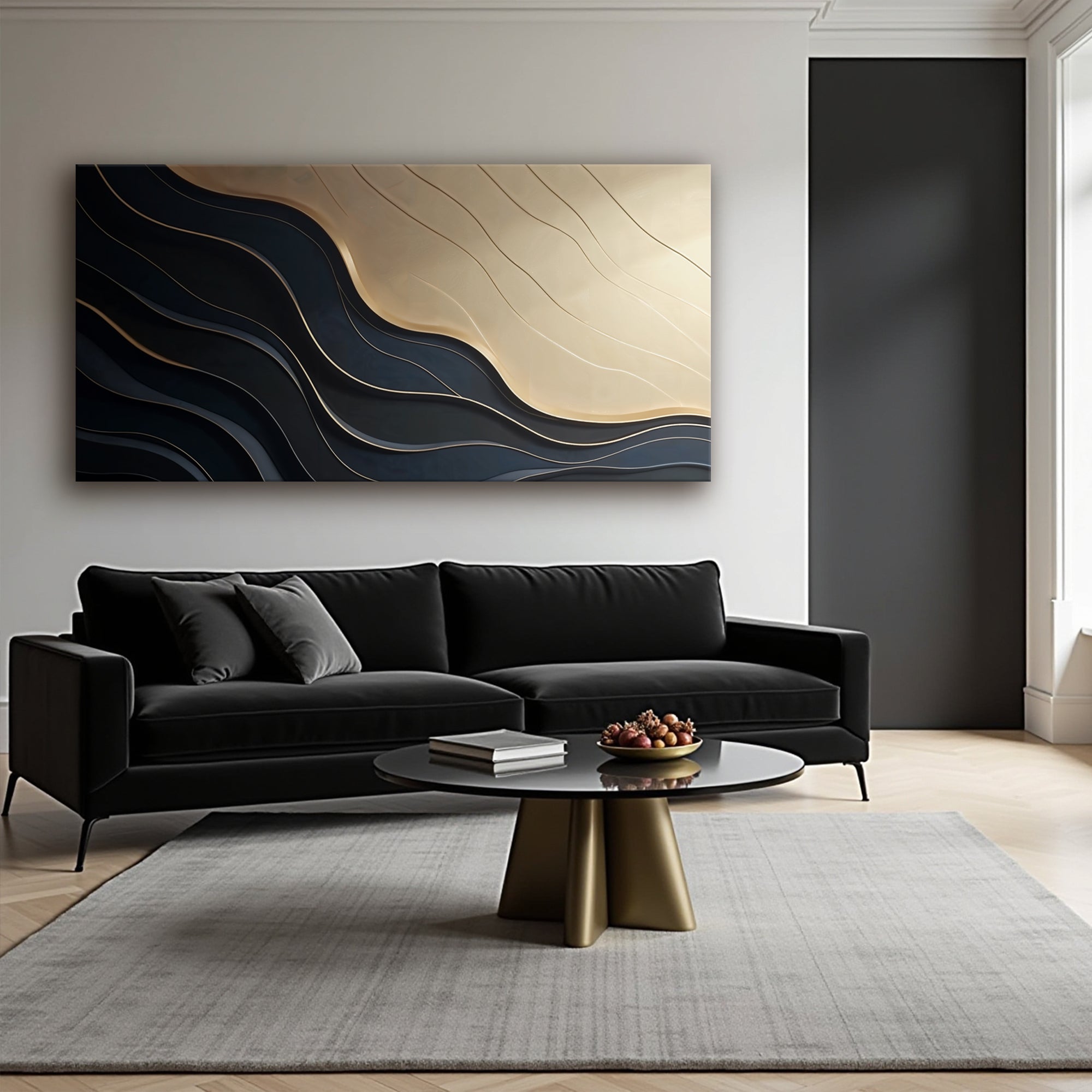Black And Gold Minimalist Abstract VII
