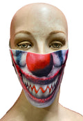 Reusable Halloween Face Cover Evil Clown Design Scary Face Mask
