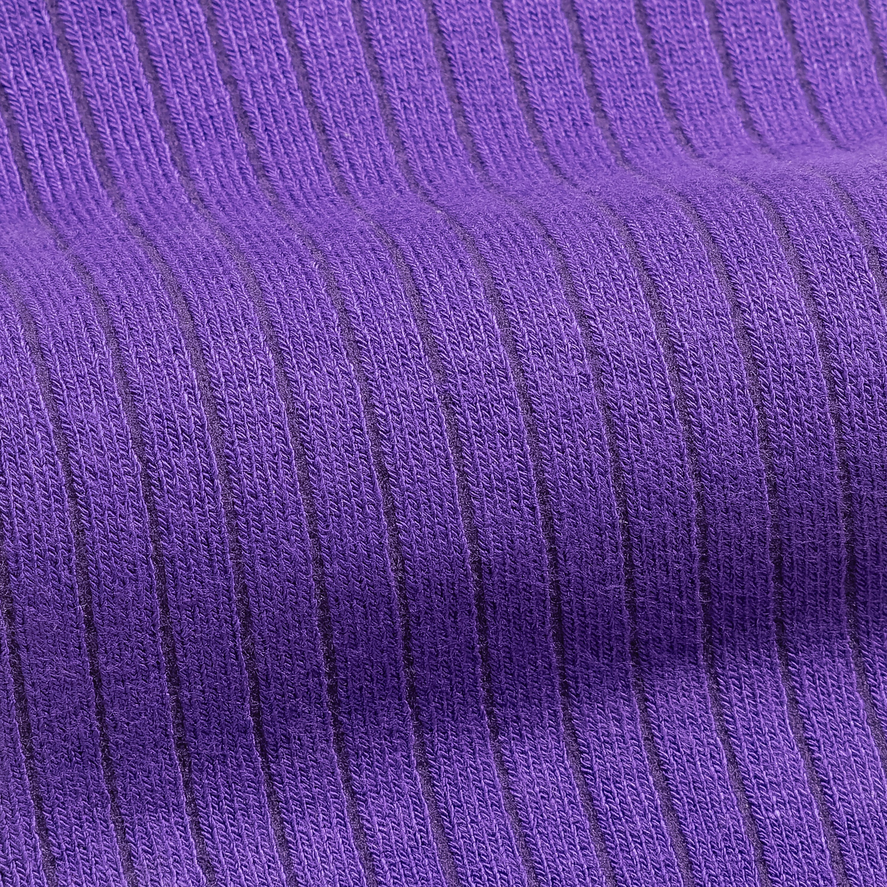 Bamboo dress socks in purple rib knit fabric close-up