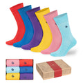 Men's bamboo dress socks 6-pack, mixed colors red blue purple yellow pink light blue