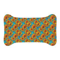 Sunflower Kaleidoscope on Turquoise Waves - Pet Feeding Mat Pet Ze