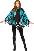 Teal Butterfly Poncho Women's Costume Accessory