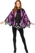 Purple Butterfly Poncho Women's Costume Accessory