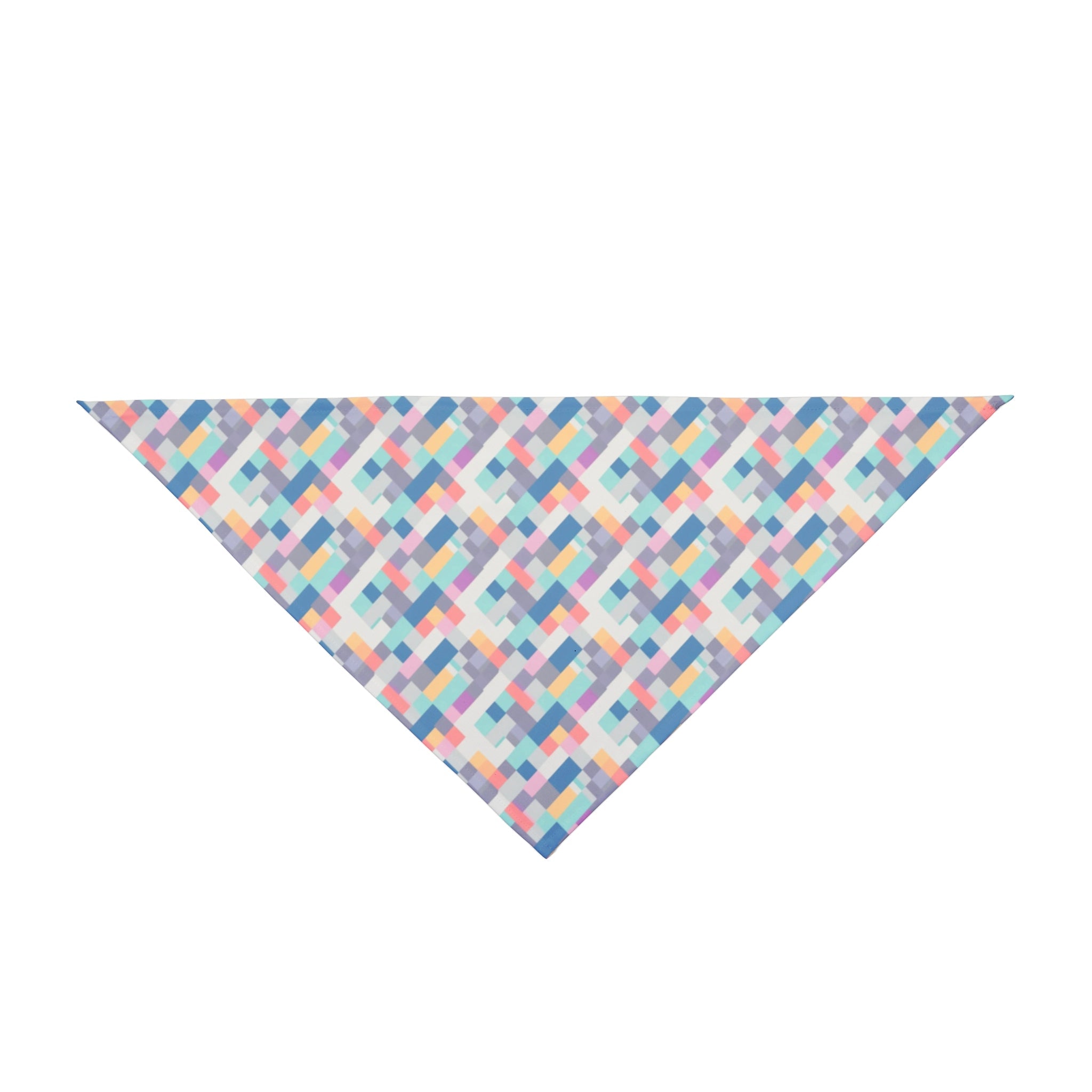 Pastel Pixel Weave in Diagonal Harmony - Pet Bandana Pet Zen