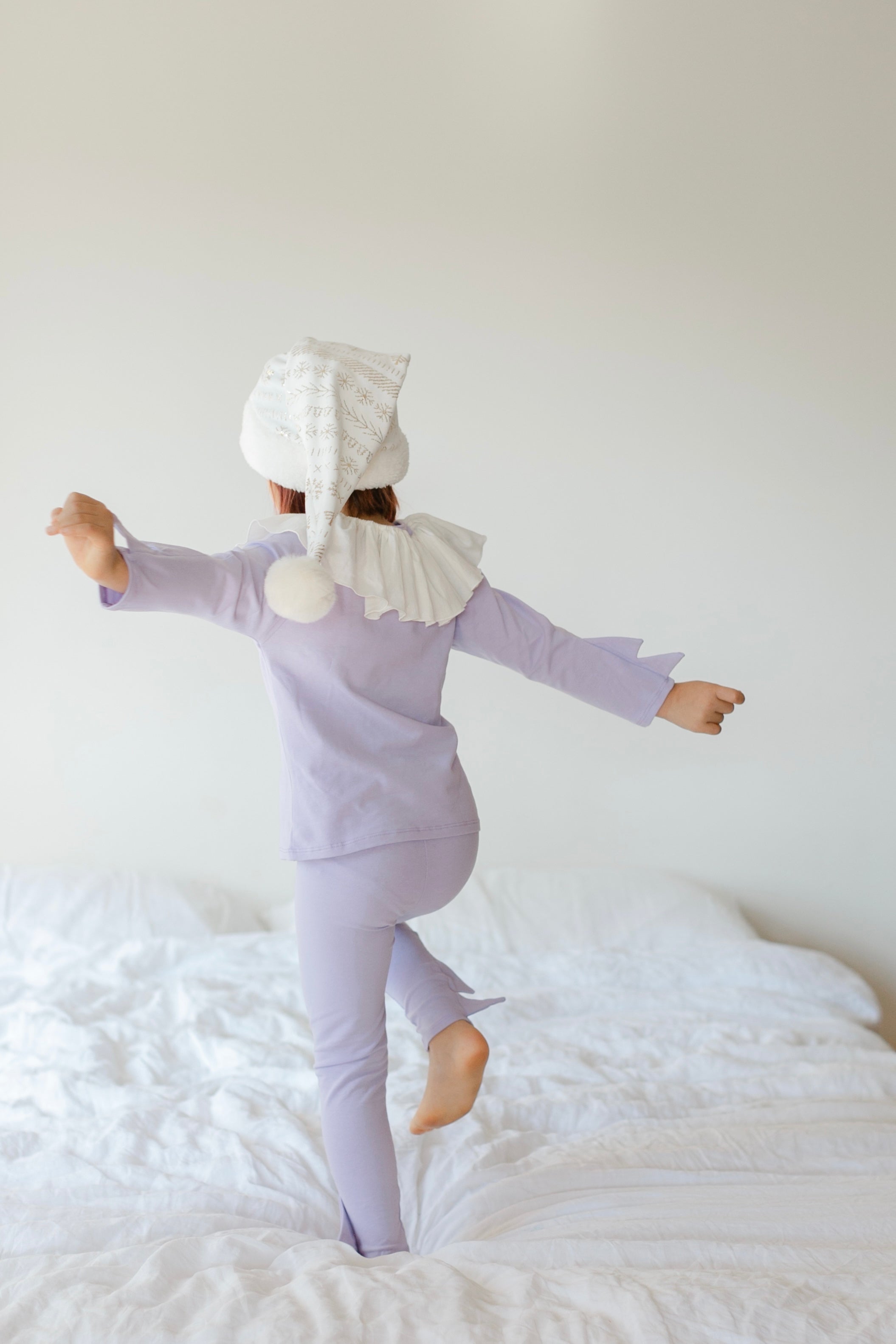 Pastel Purple Elf Pajama Costume for Kids – Holiday Christmas Sleepwear Outfit