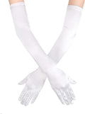 White 20.5" Opera Length 1920's Evening Party Elbow Gloves