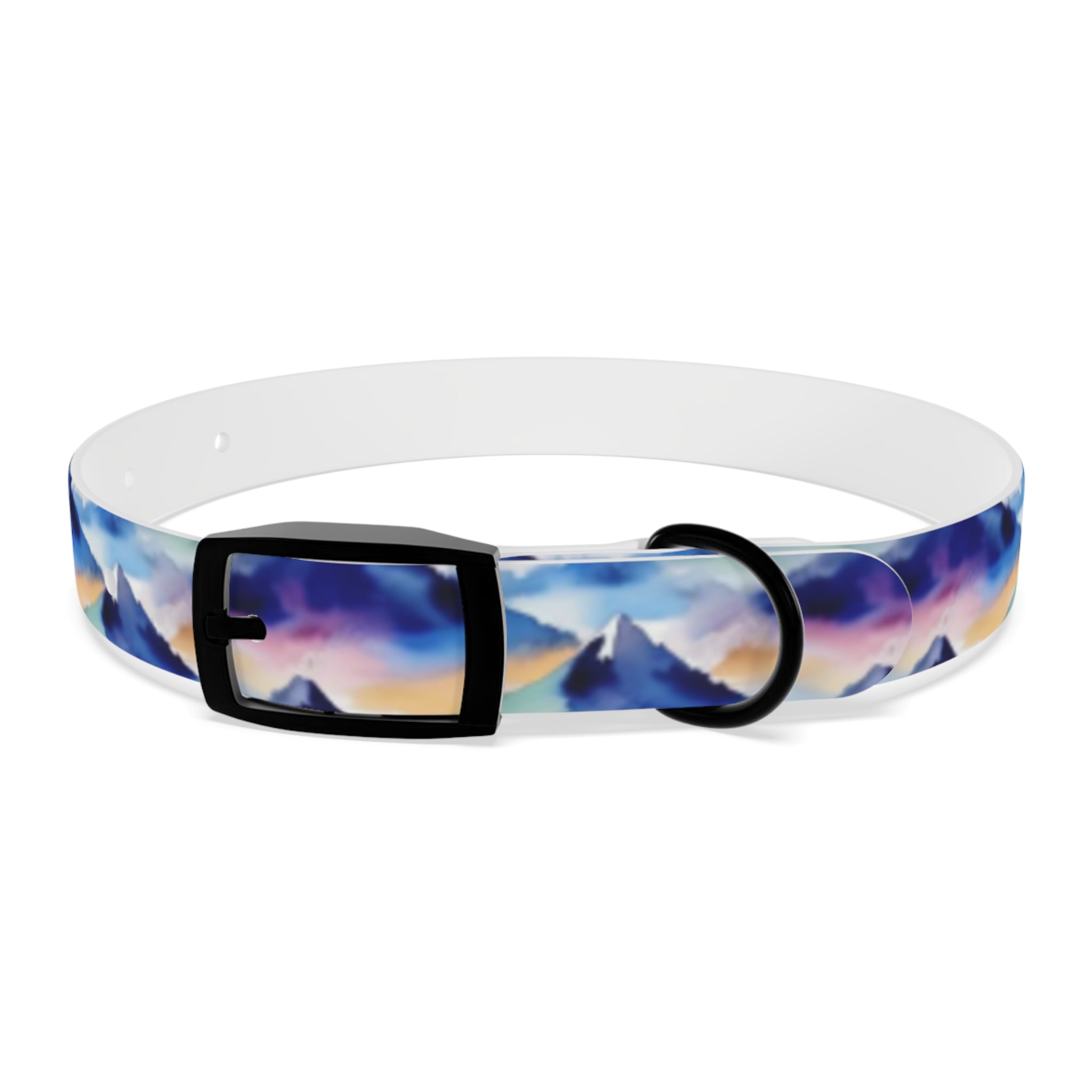 Endless Watercolor Mountain Waves - Pet Collar Pet Zen