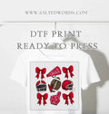 Coquette Bows and Football - Red DTF transfer