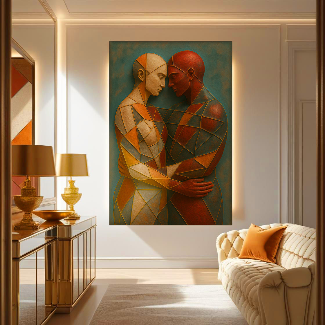 Embrace of Geometry Abstract Wall Art III