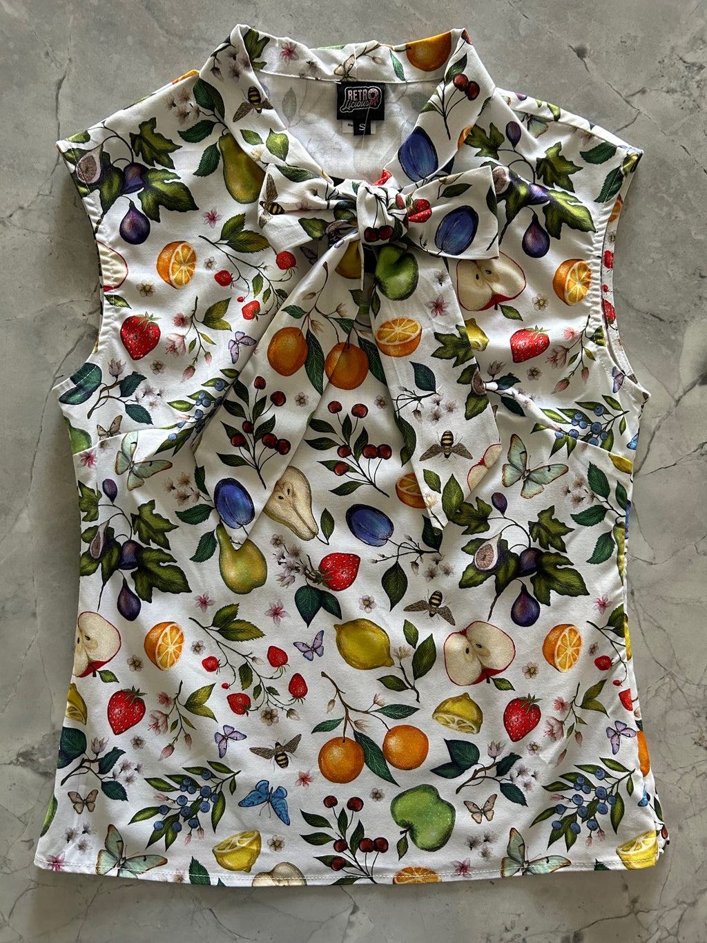 Fruits & Butterflies Bow Top - 4X only, 1 left!