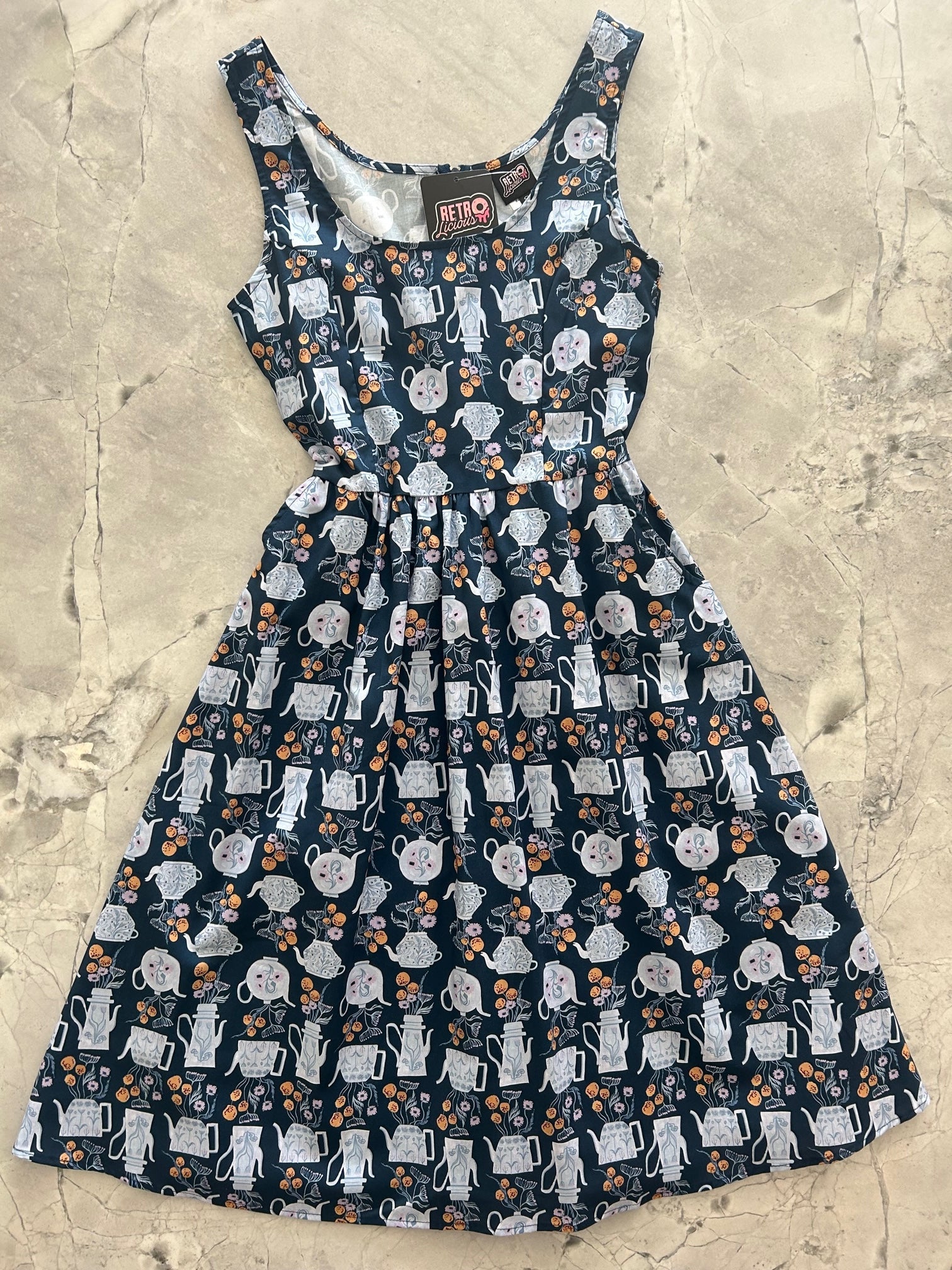 Teapots Fit & Flare Dress - XS only