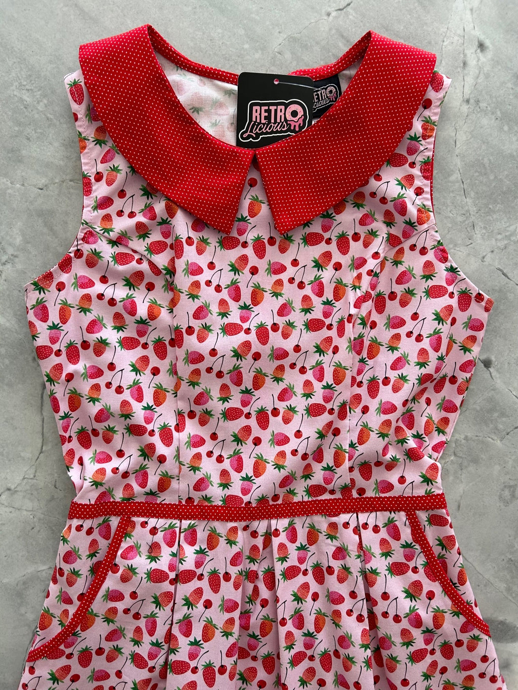 Berry Cherry Collared Dress - Medium only, 1 left!