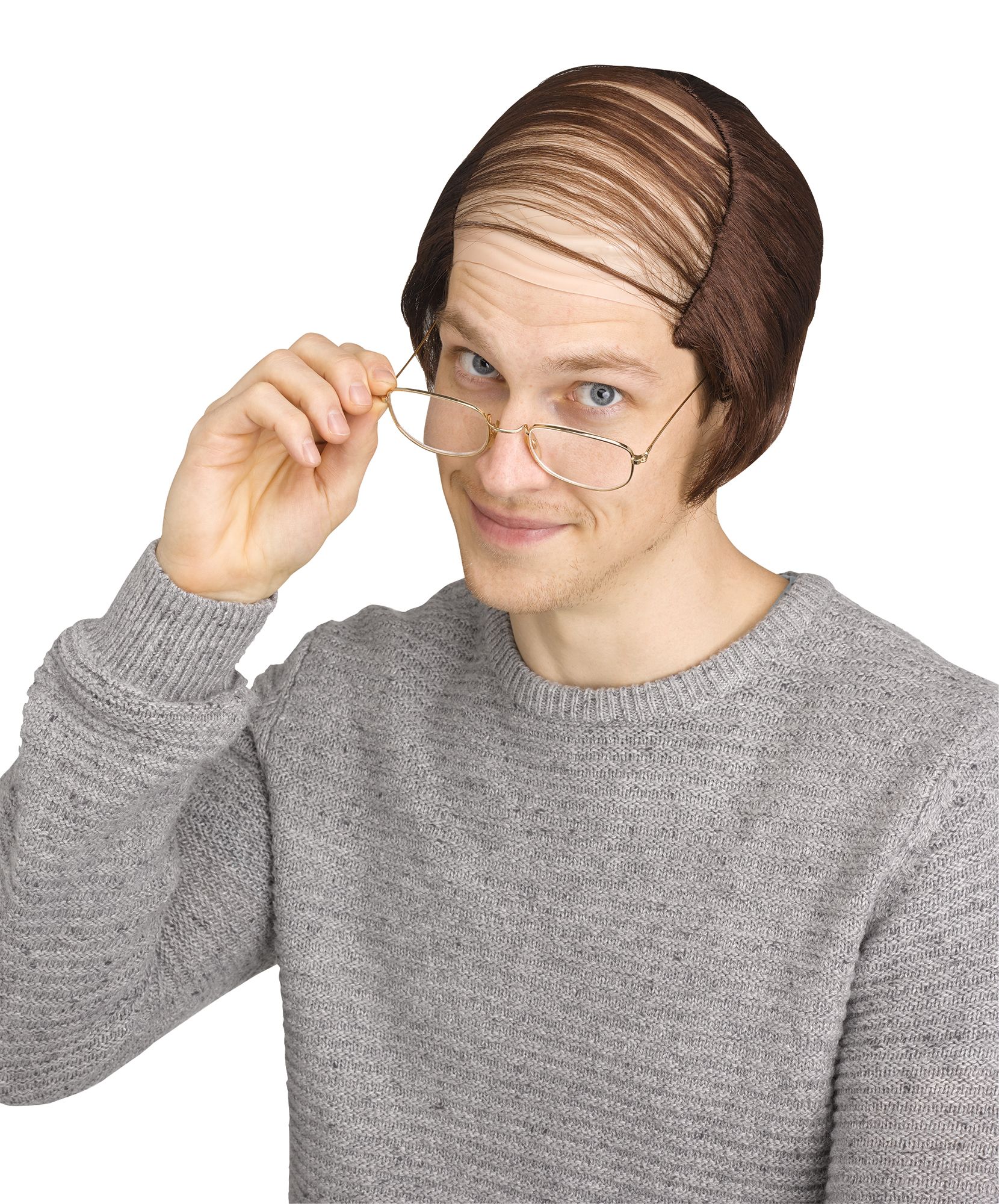 Old Man Comb Over Adult Wig Brown