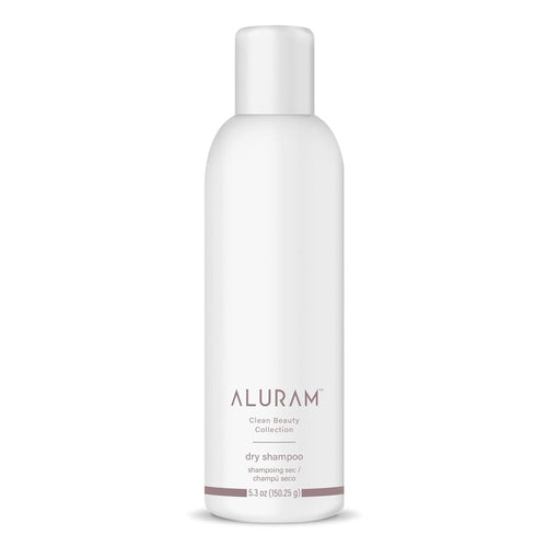 ALURAM dry shampoo bottle, white plastic with spray cap, 5 oz