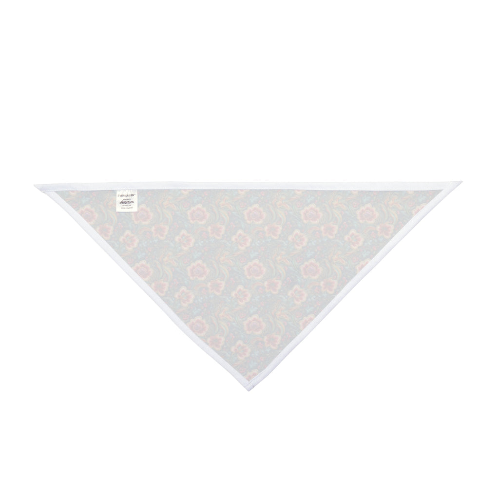 Crimson Blossoms on Teal Vintage Brocade Pattern - Pet Bandana Pet Zen