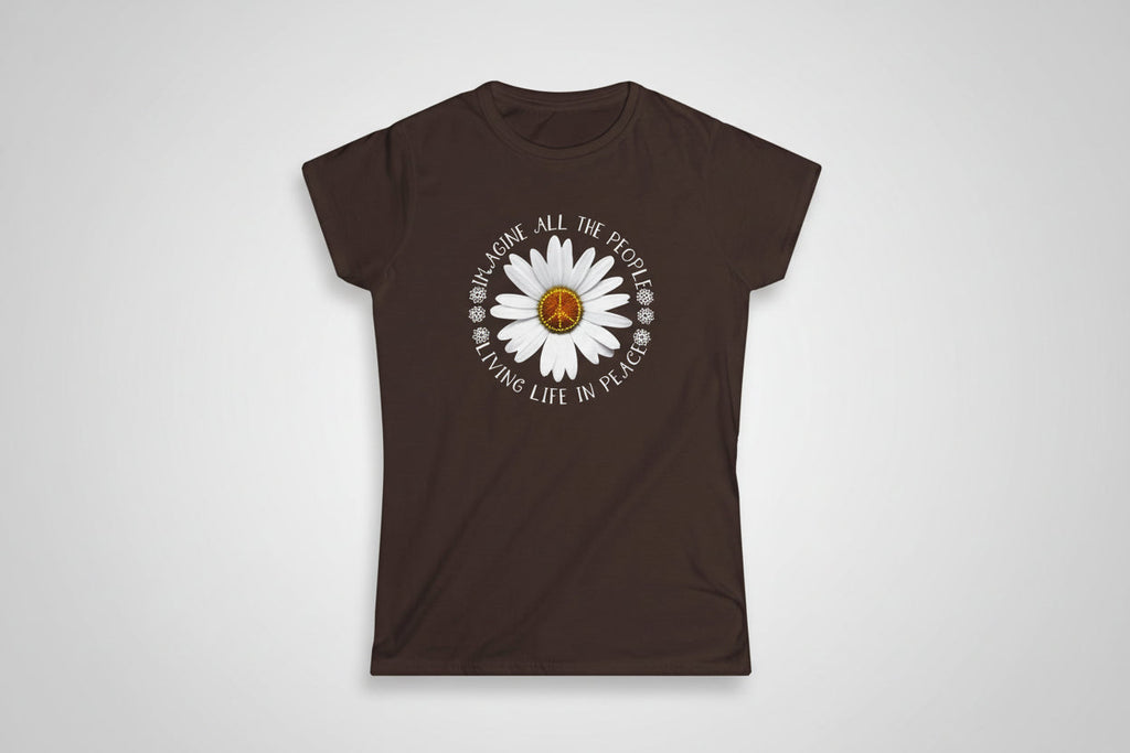 DAISY PEACE CUSTOM TEE - WOMEN'S FLORAL PEACE SIGN T-SHIRT