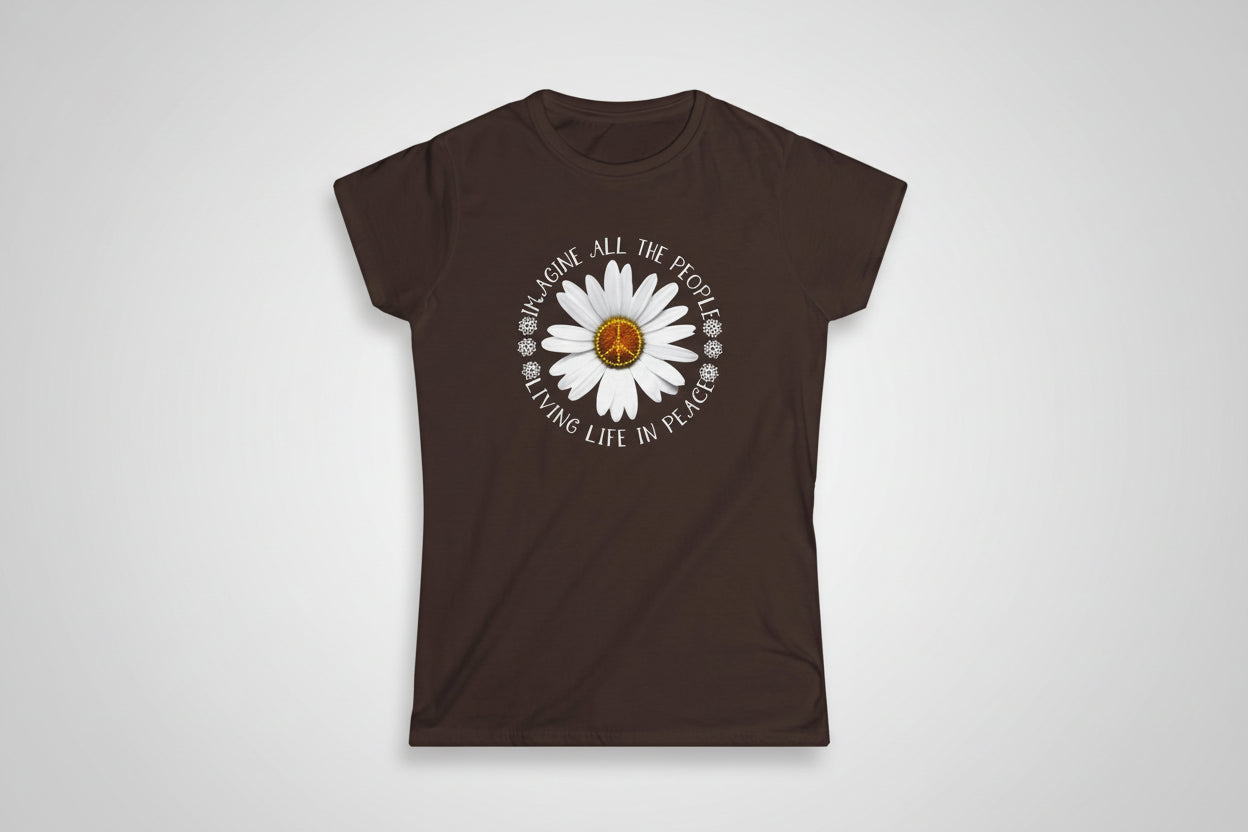 DAISY PEACE CUSTOM TEE - WOMEN'S FLORAL PEACE SIGN T-SHIRT
