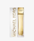 Michael Kors Sexy Amber eau de parfum bottle and packaging, amber gold glass