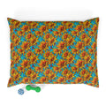 Sunflower Kaleidoscope on Turquoise Waves - Pet Bed Pet Zen