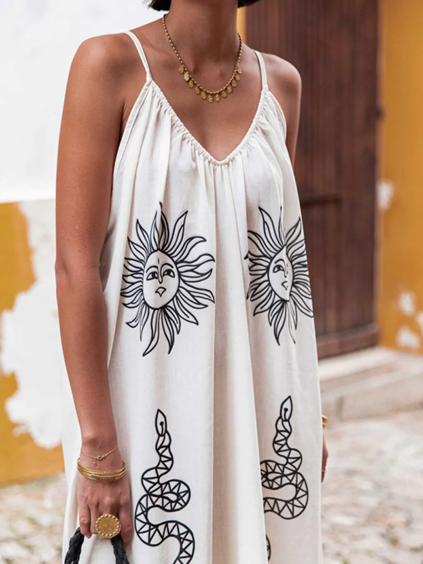 Printed V-Neck Summer Maxi Dress for Effortless Style and Comfort
