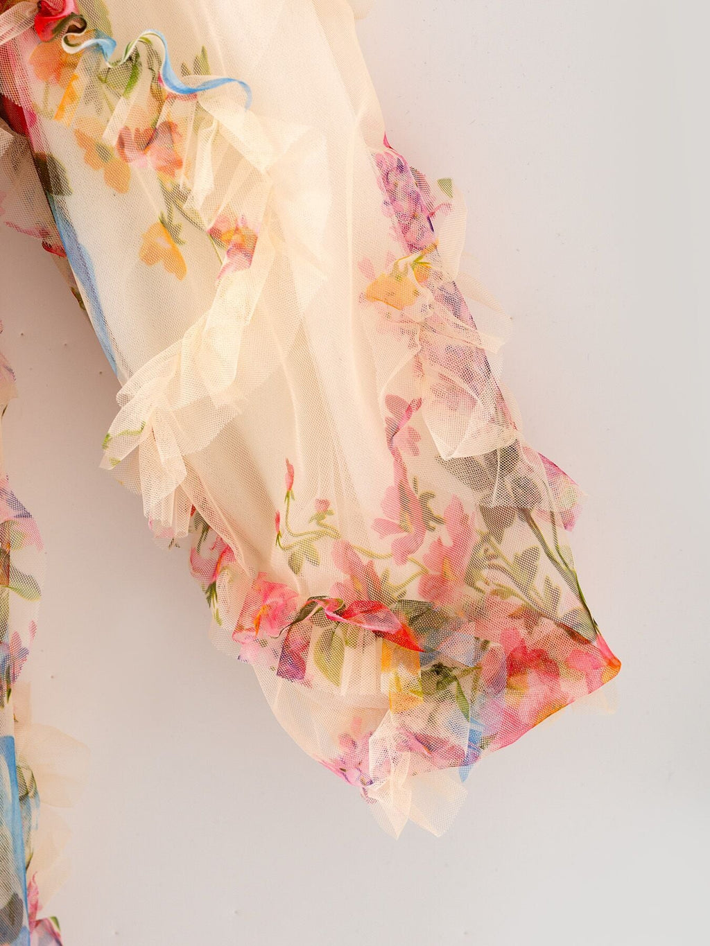 Pastel Flower Ruffle Layered Girls Dress