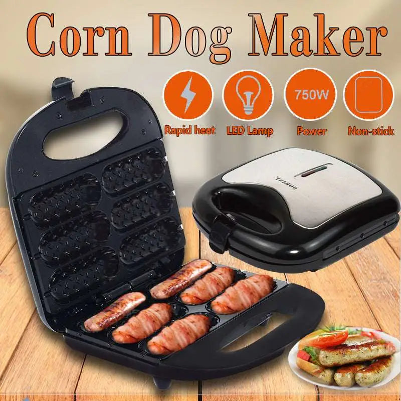 6 Slot Non Stick Hot Dog Sausage Frying Machine