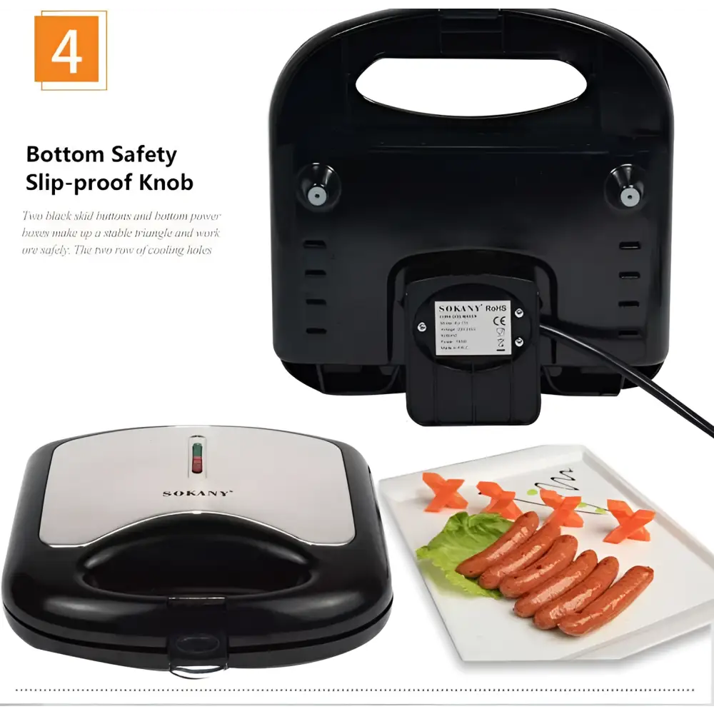 6 Slot Non Stick Hot Dog Sausage Frying Machine