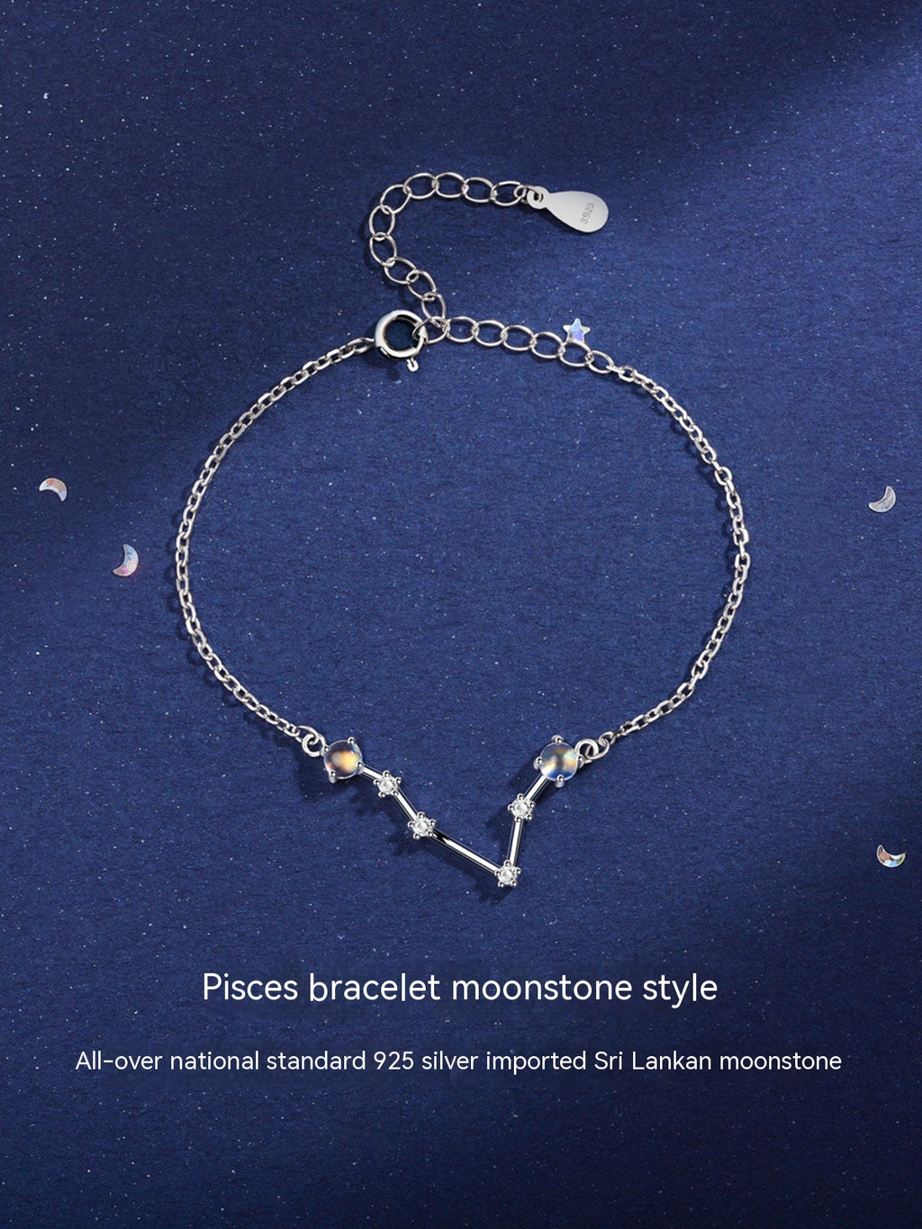 Lucky Twelve Constellation Moonstone Bracelet For Women