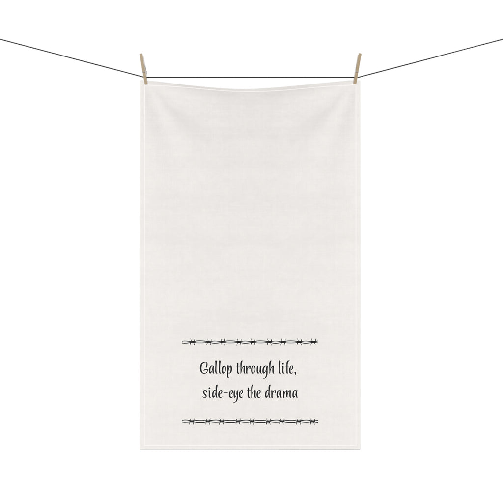 "Gallop through Life, side-eye the drama" Horse-tastic Tea/bar Towels with Inspiring Quotes, Kitchen Decor, Gift for Horse Lovers, Unique Home Accessories, Perfect for Housewarming