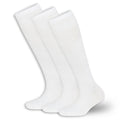 3-pack of white knee-high compression socks neatly folded