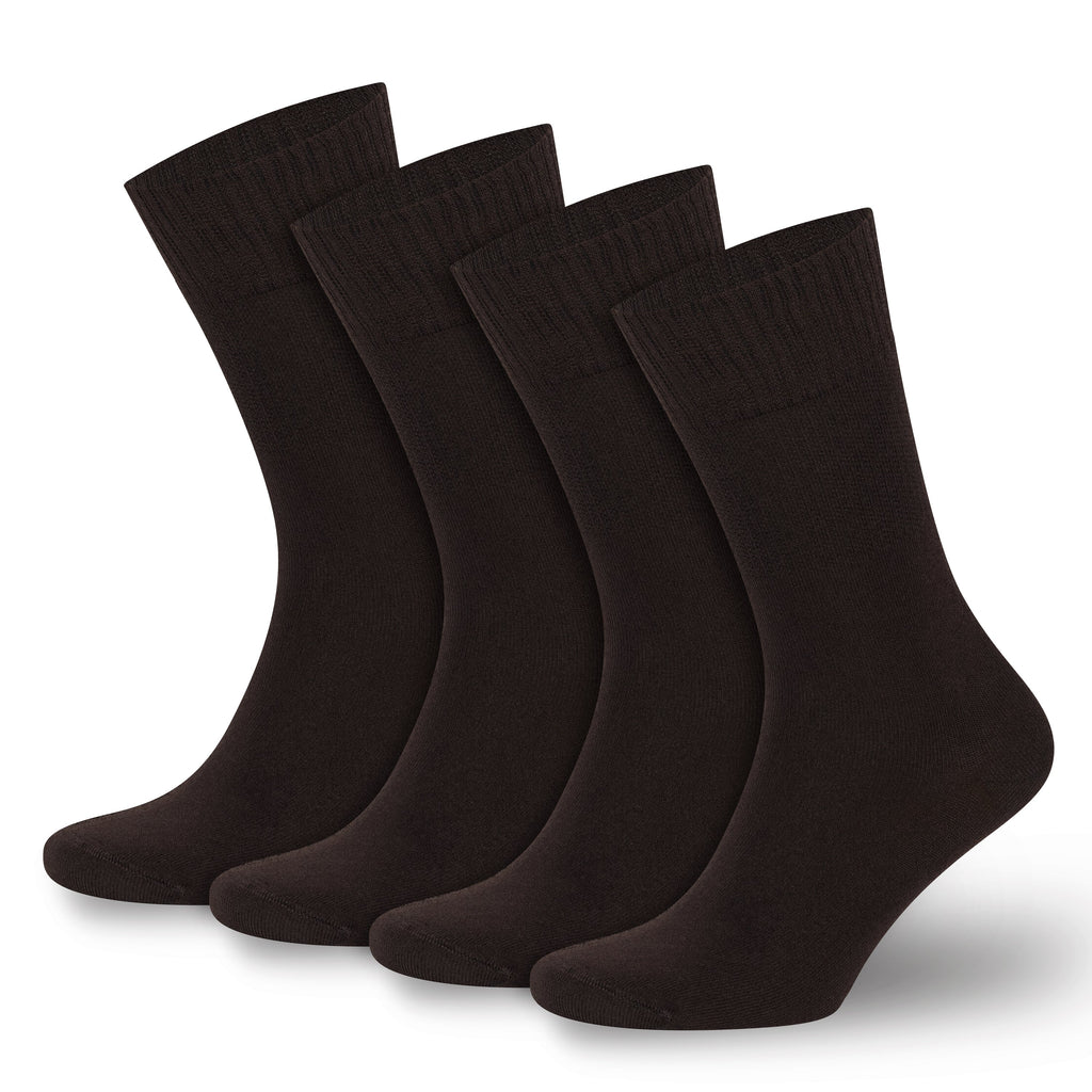 Black diabetic crew socks 4-pack, four pairs stacked
