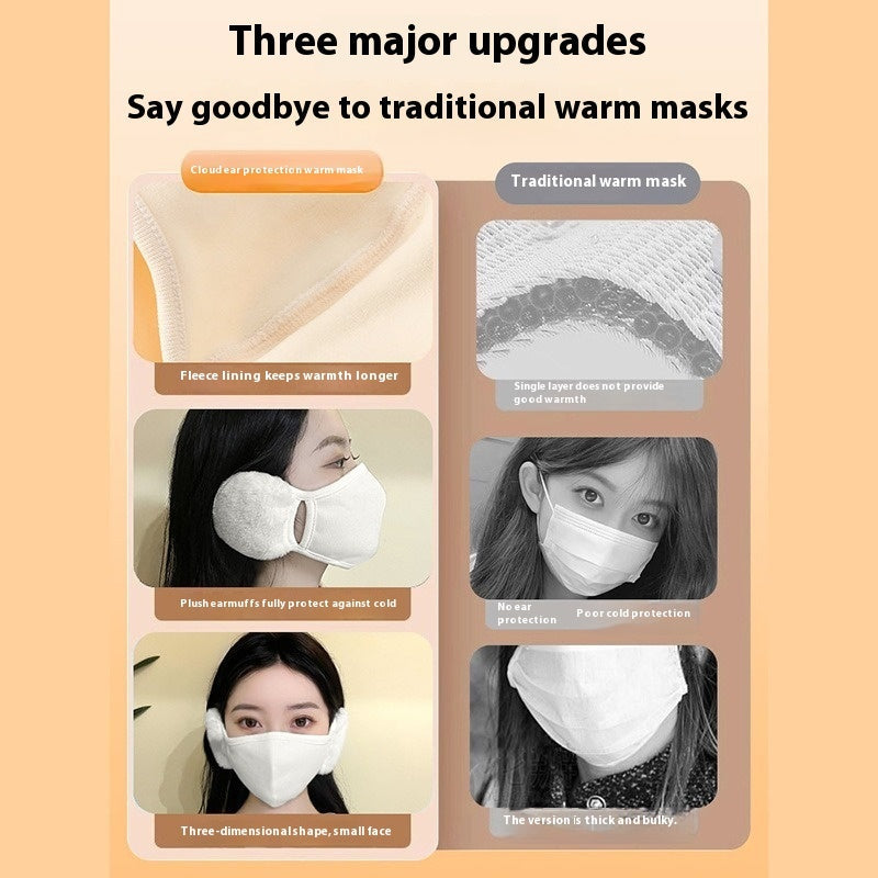 Cloud Warm Mask Winter Female Plush Cute Ear Protection Fleece-lined