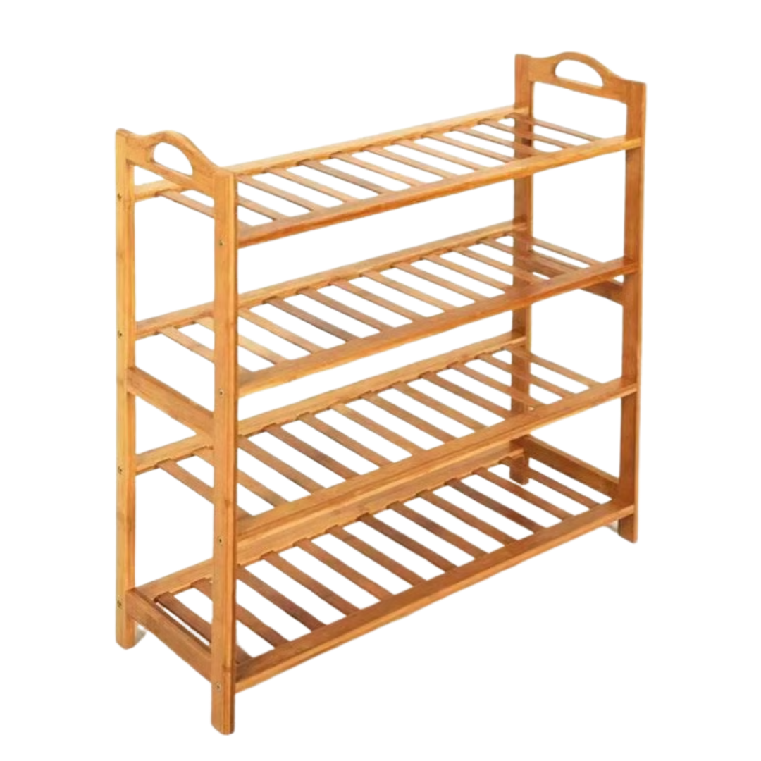 4-Tier Natural Bamboo Shoe Rack Storage Organizer (1 unit)