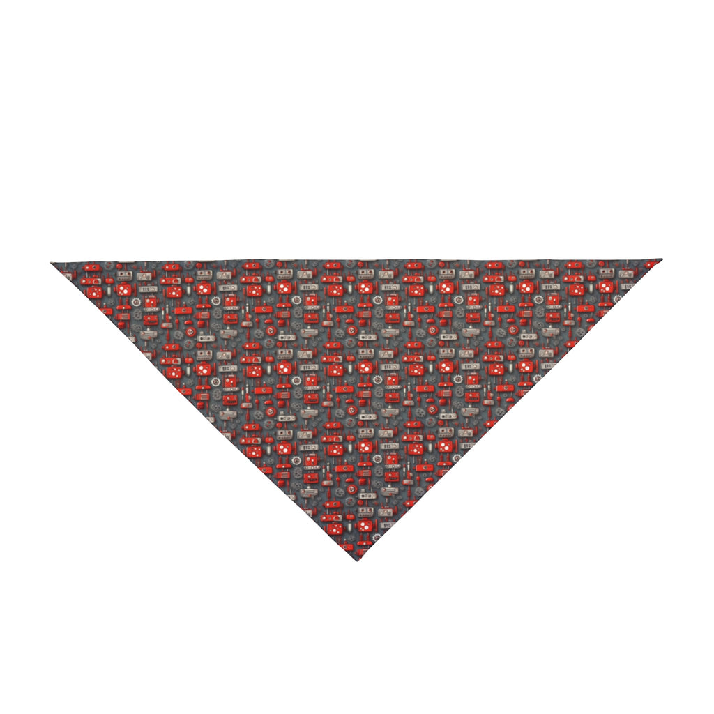 Crimson Cogs and Circuitry Pattern - Pet Bandana Pet Zen