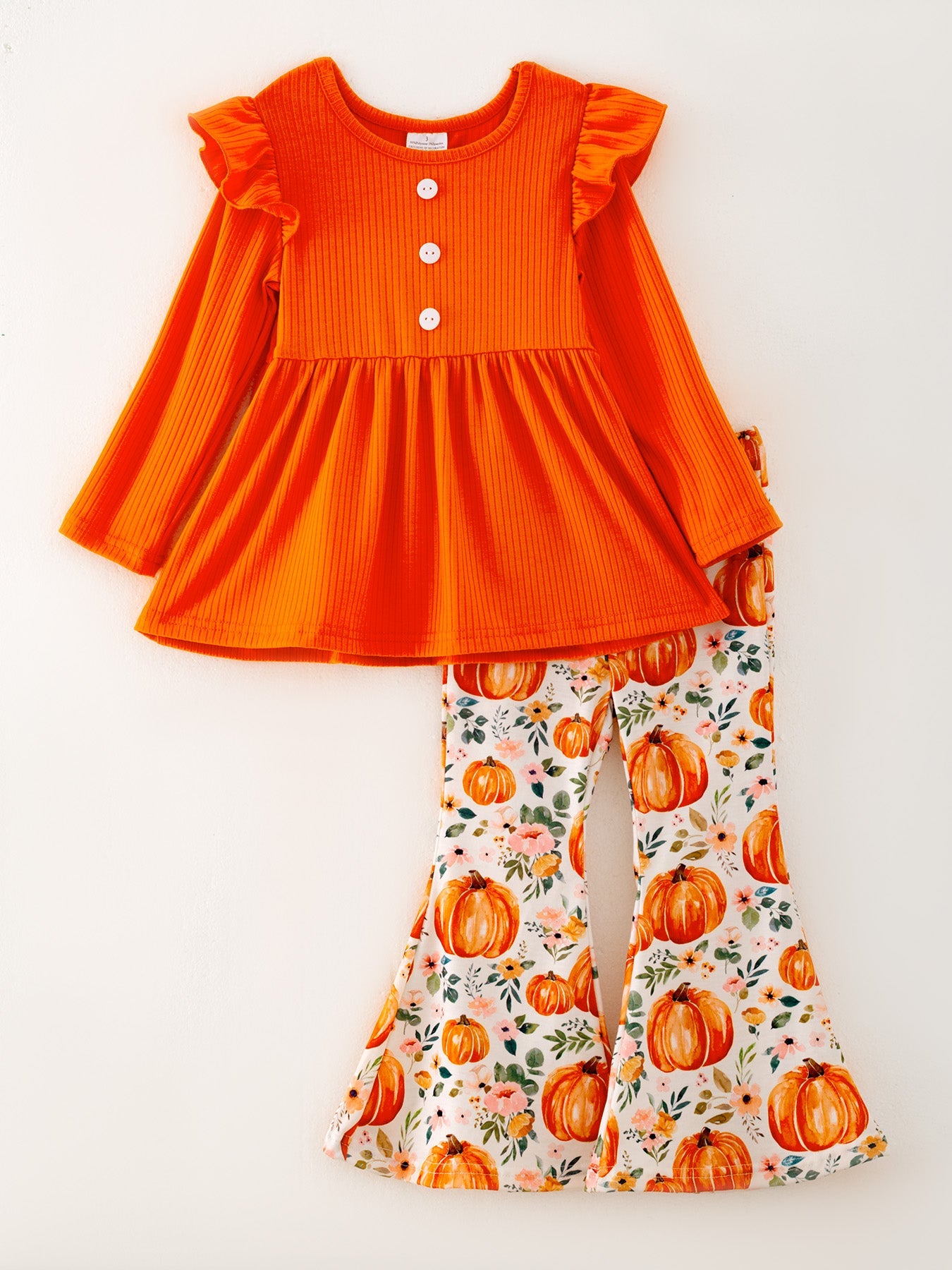 PREORDER Girls Fall Pumpkin Print Set