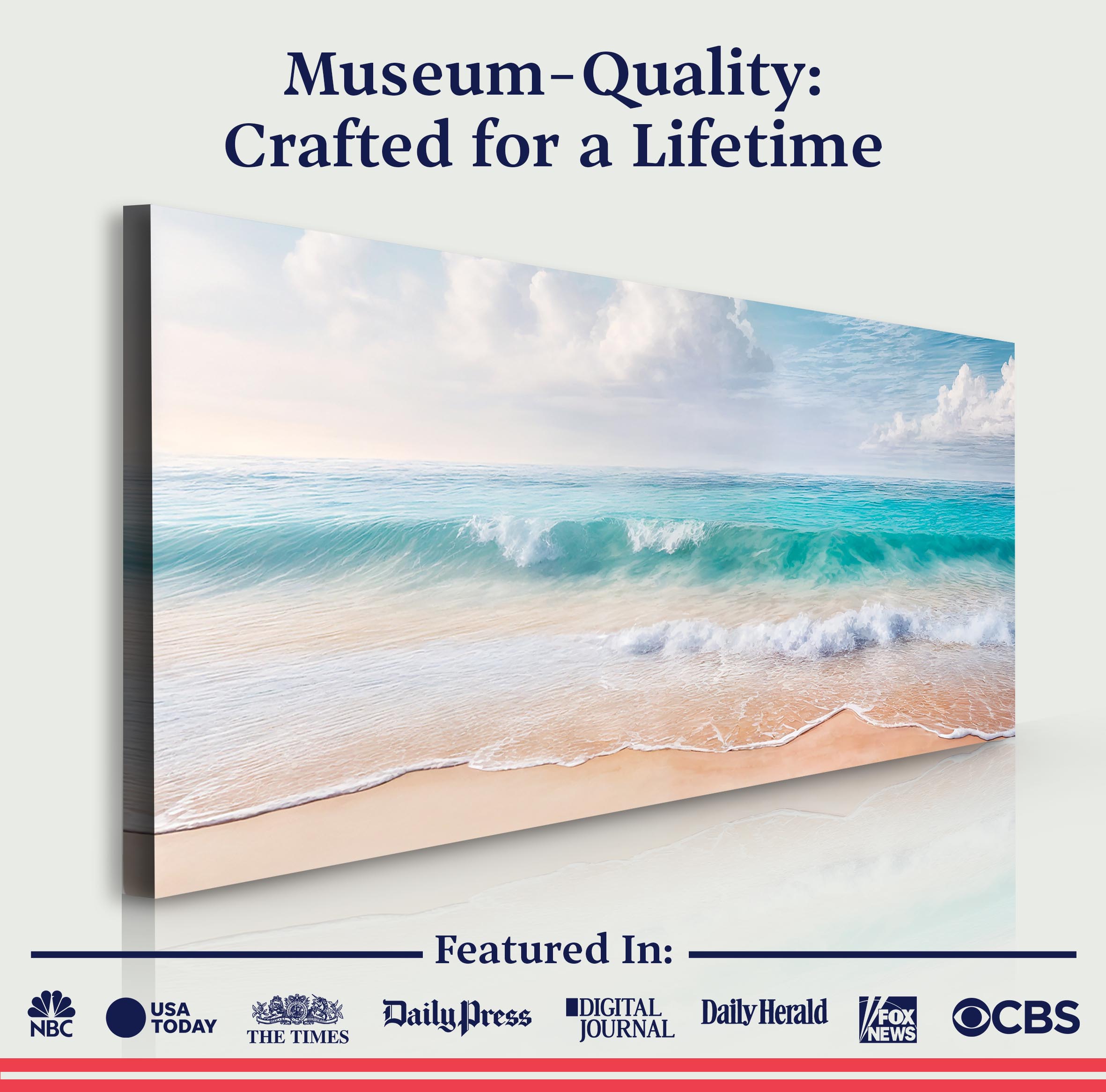Serene Ocean Wave Coastal Wall Art XII