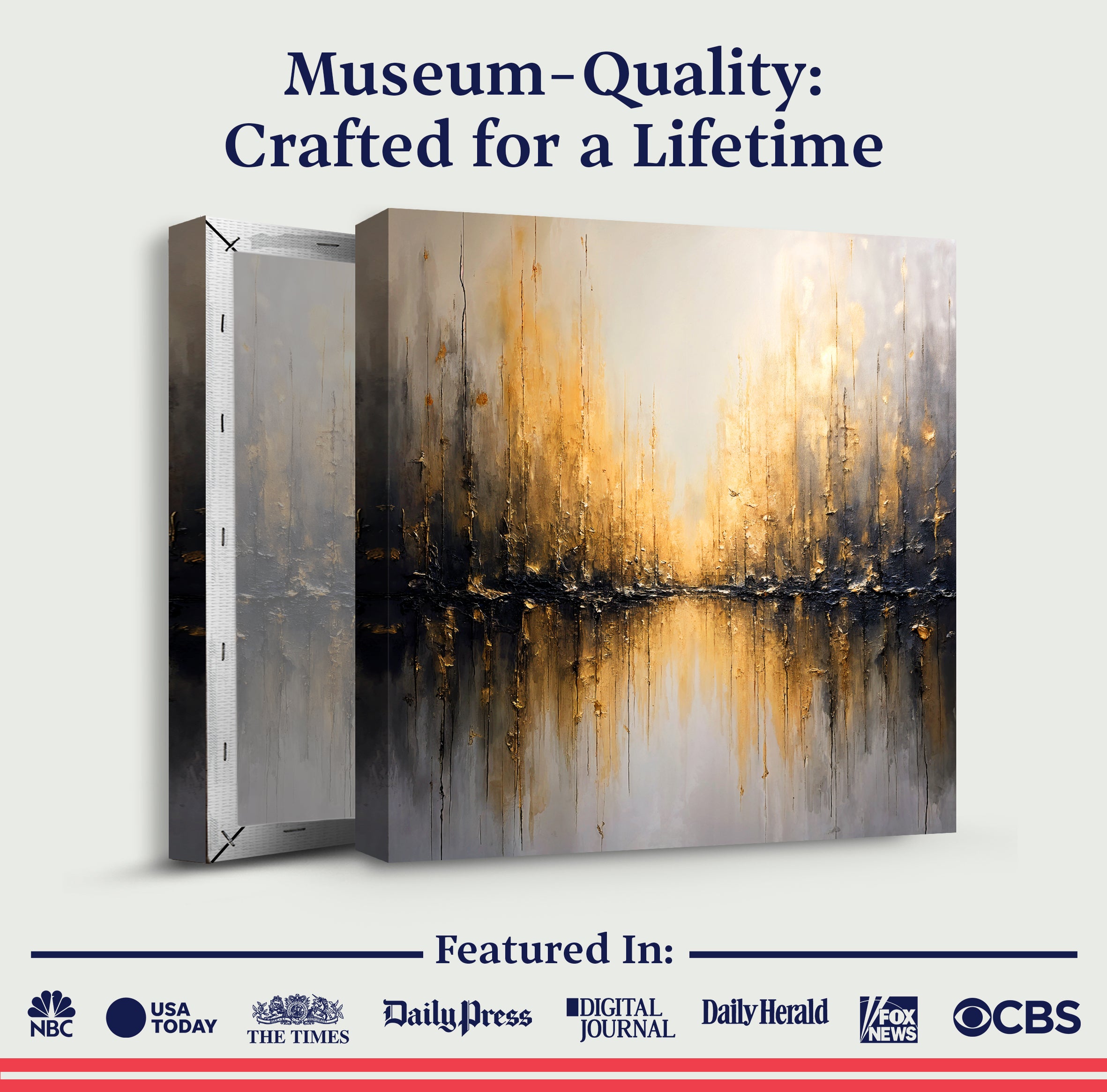 Golden Reflections Abstract Wall Art