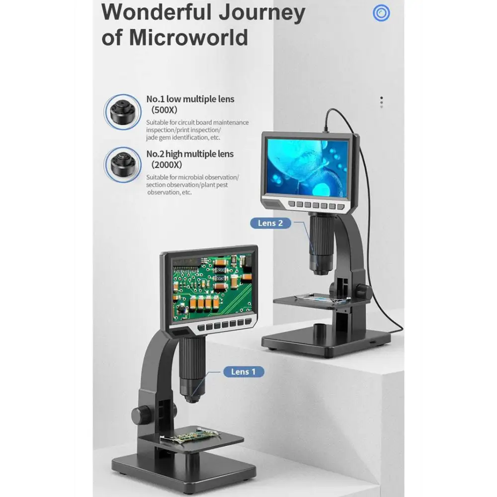 7 Inch HD Touchscreen Digital Microscope