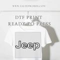 Jeep white and black prints DTF print