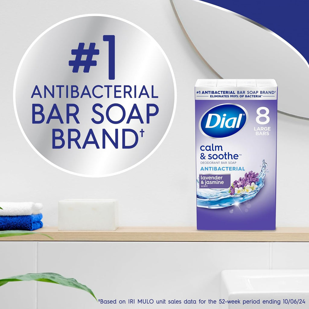 Dial Antibacterial Bar Soap, Calm Soothe, 4 Oz, 8 Bars