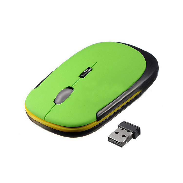 Green wireless mouse with USB receiver