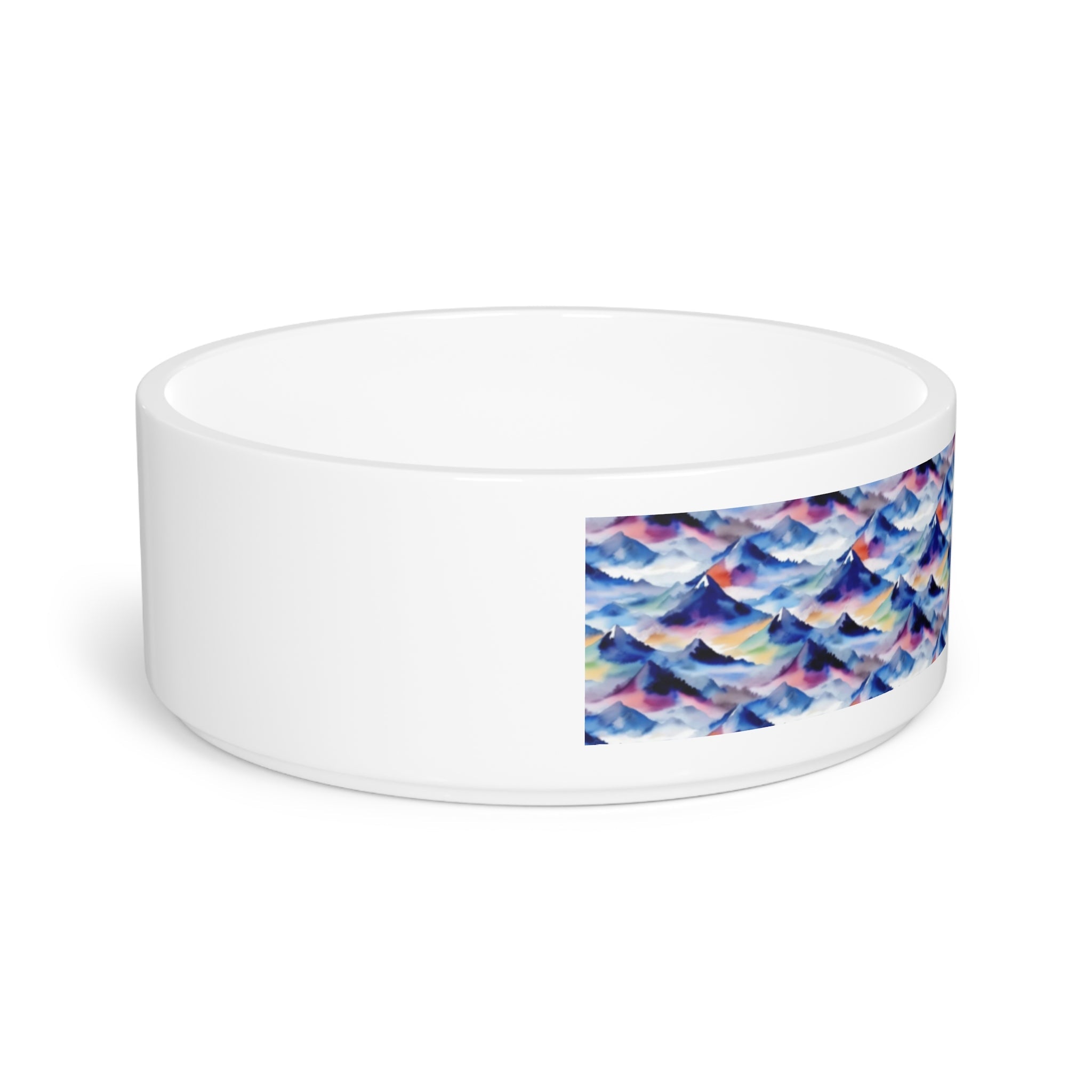 Endless Watercolor Mountain Waves - Pet Bowl
