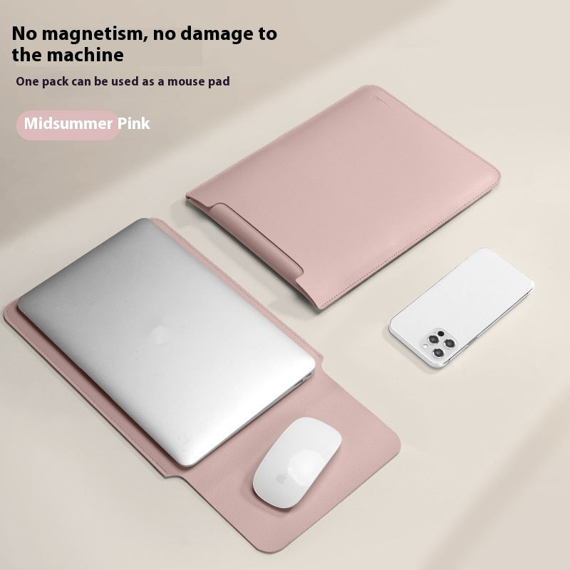 Midsummer pink thin laptop bag with flip cover, protective sleeve