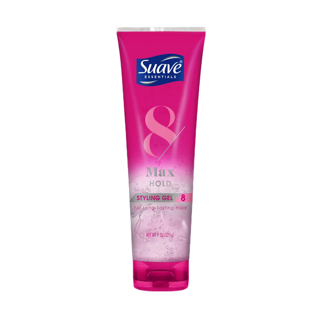 Suave Essentials Max Hold 8 Styling Gel for Long-Lasting Hold (9oz)